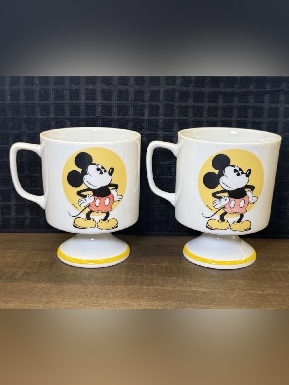 Walt Disney Productions MICKEY MOUSE
Pedestal Coffee Mugs Lot Japan 1970 Vintage - Picture 2 of 5